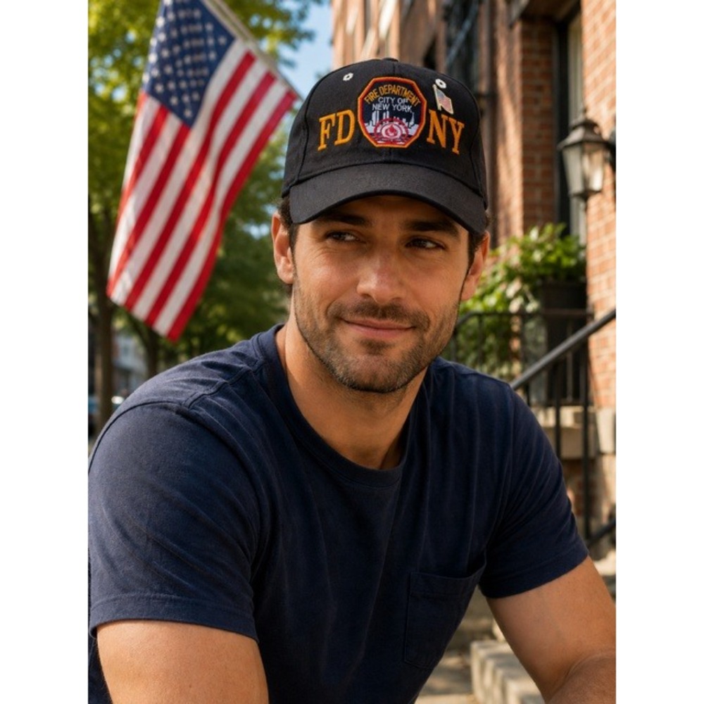 FDNY Fire Department City of New York Black Baseball Cap Hat Adjustable Wool Mix